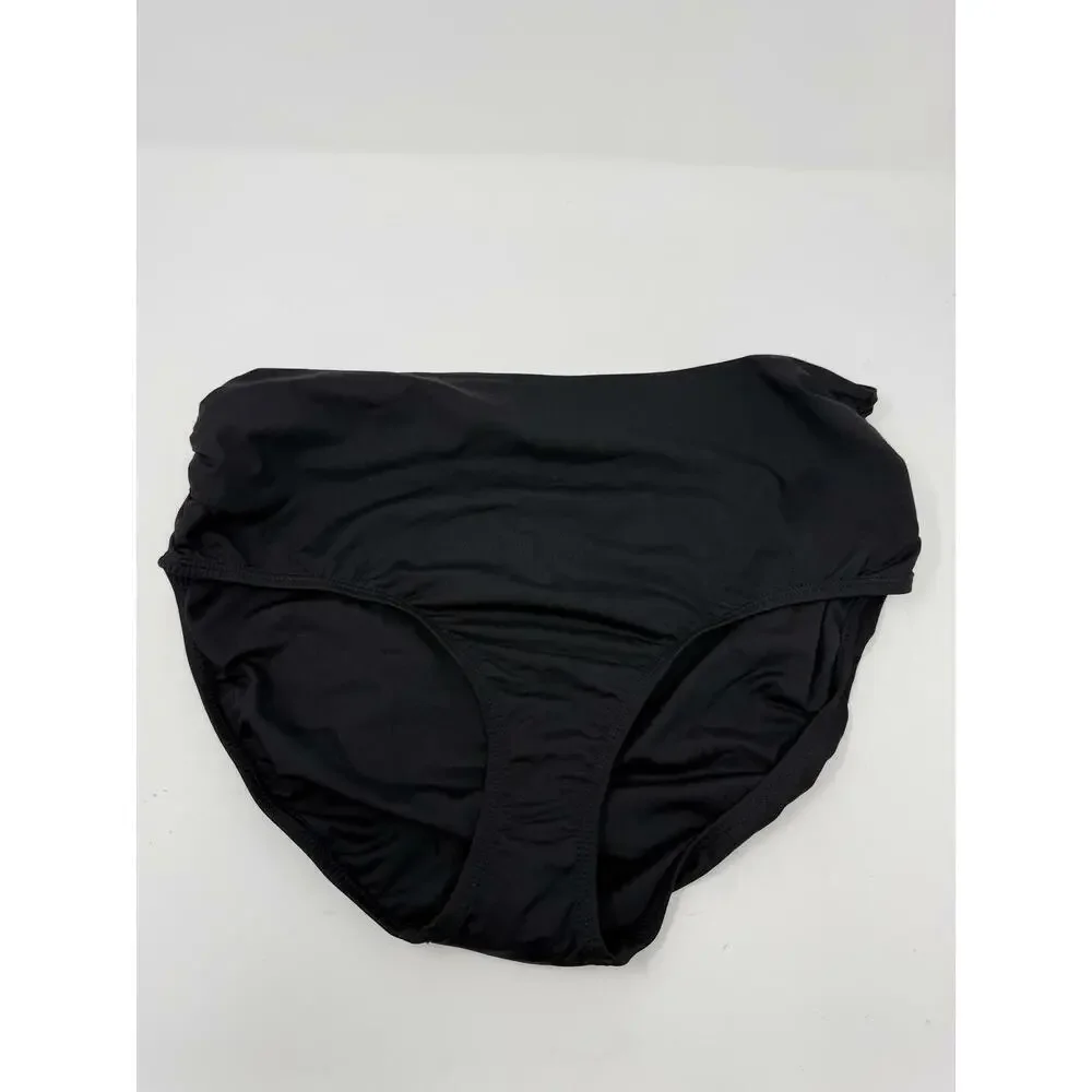Anne Cole Women's Black Bikini Bottoms L